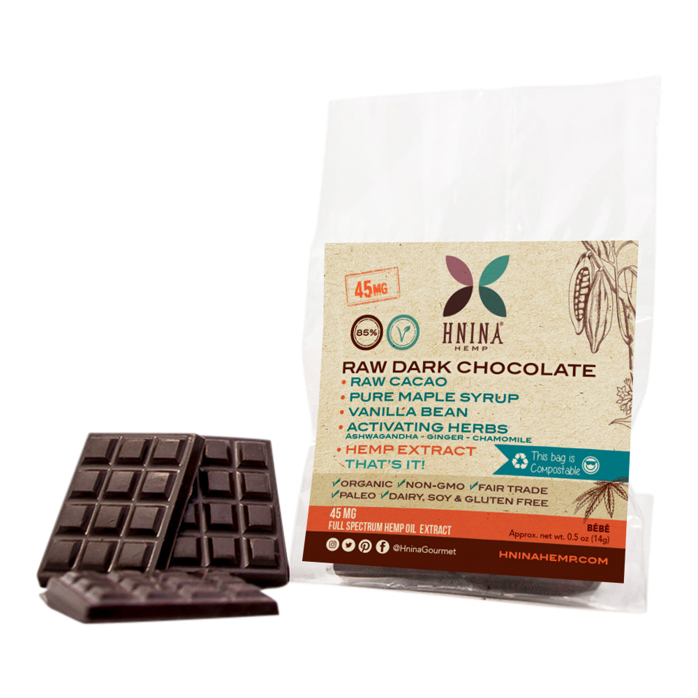 Hemp extract raw dark chocolate cbd